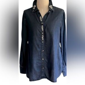 Chico’s Embellished Denim Women's Top Size 3